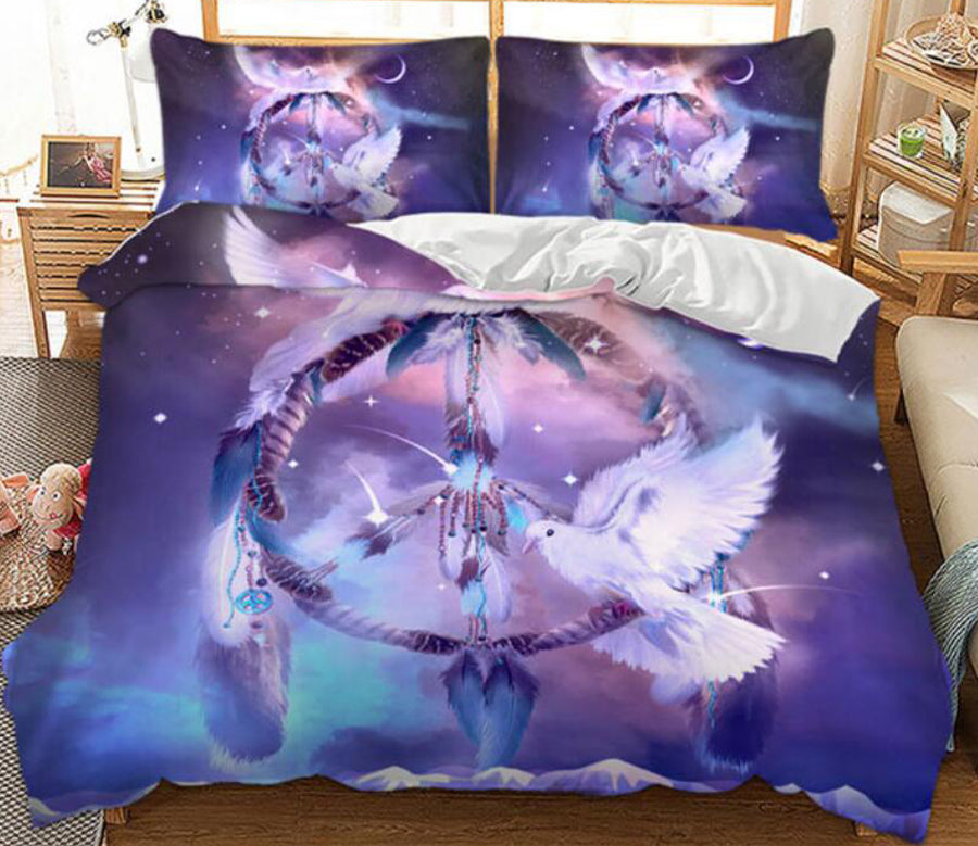 3D Dreamcatcher Pigeon 6668 Bed Pillowcases Quilt