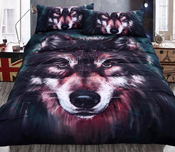 3D Oil Painting Wolf 1185 Bed Pillowcases Quilt
