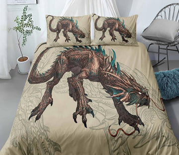 3D Brown Dragon 0141 Bed Pillowcases Quilt