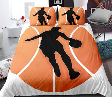 3D Basketball Silhouette 1120 Bed Pillowcases Quilt
