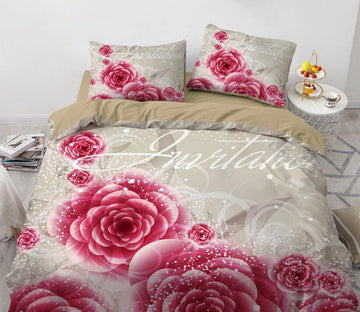 3D Rose Flower 9165 Bed Pillowcases Quilt