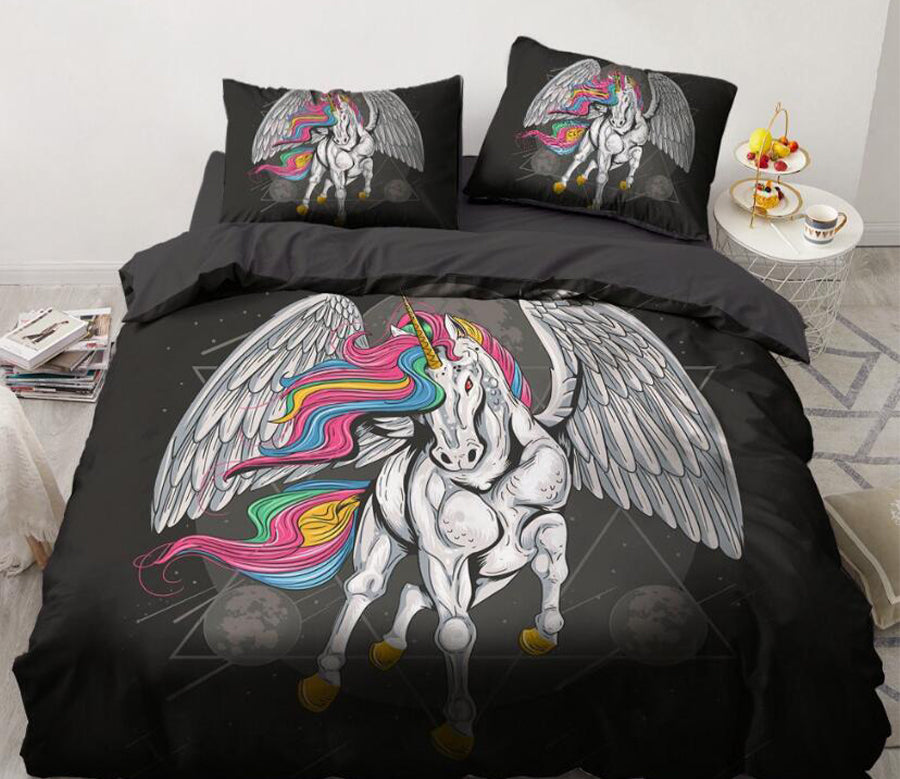 3D Unicorn 9130 Bed Pillowcases Quilt