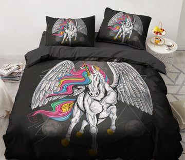 3D Unicorn 9130 Bed Pillowcases Quilt
