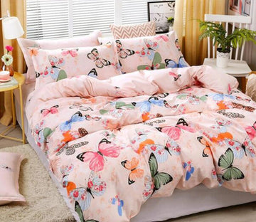 3D Flower Butterfly 66147 Bed Pillowcases Quilt