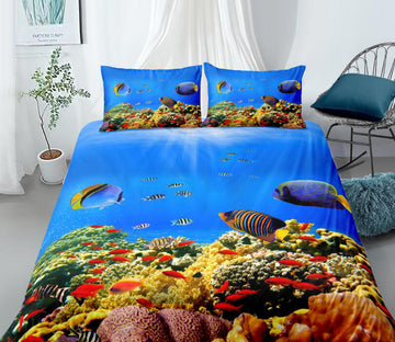 3D seabed Fish 8896 Bed Pillowcases Quilt