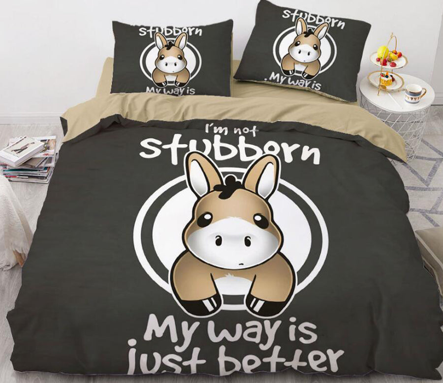 3D Cartoons Donkey 8832 Bed Pillowcases Quilt
