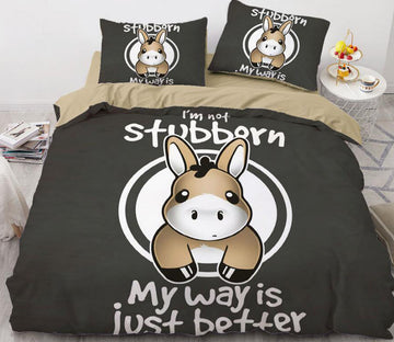 3D Cartoons Donkey 8832 Bed Pillowcases Quilt
