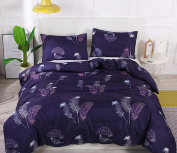 3D Dark Bottom Feathers 8095 Bed Pillowcases Quilt