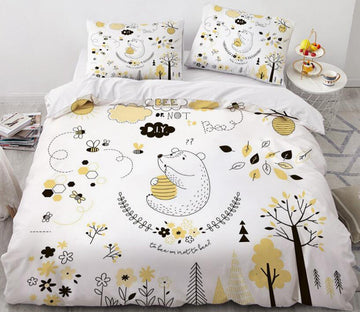 3D Yellow Bear 55142 Bed Pillowcases Quilt