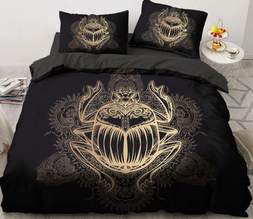 3D Gold Beetle 5557 Bed Pillowcases Quilt