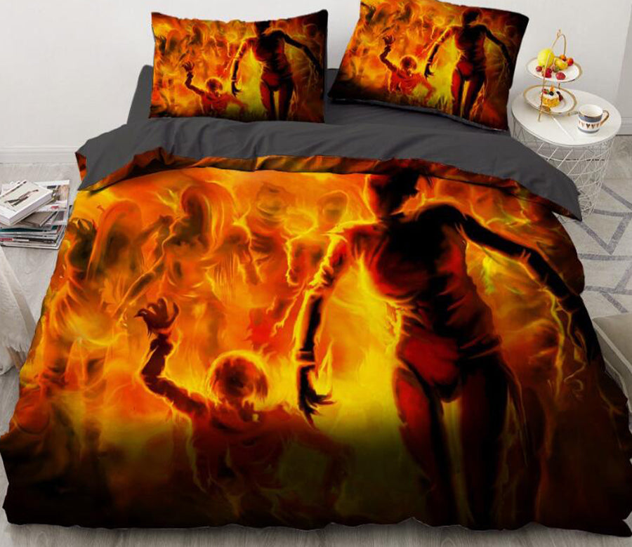 3D Flame Man 7733 Bed Pillowcases Quilt