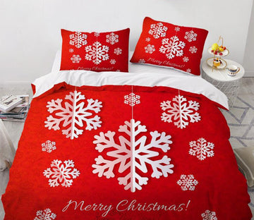 3D Snowflake 9149 Bed Pillowcases Quilt