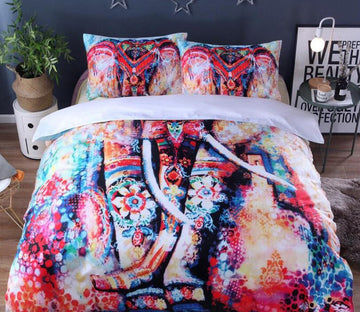 3D Colorful Elephant Five Colors 99178 Bed Pillowcases Quilt