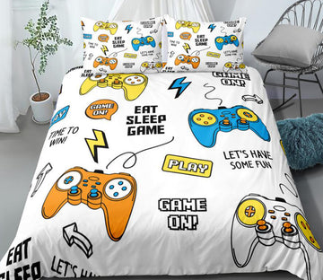 3D Color Video Game Controller 0072 Bed Pillowcases Quilt