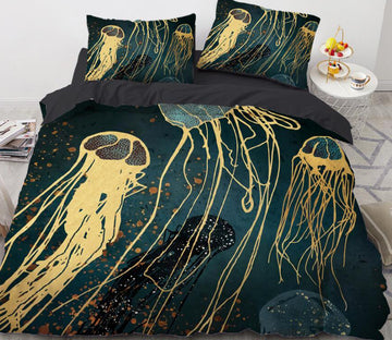 3D Jellyfish 8880 Bed Pillowcases Quilt