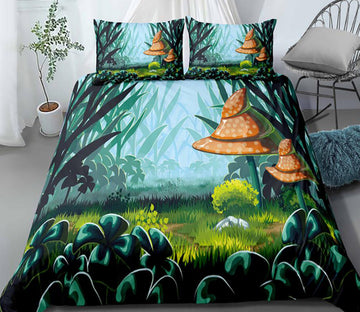 3D Grass Forest Mushroom 1134 Bed Pillowcases Quilt