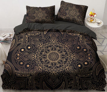 3D Gold Pattern 5582 Bed Pillowcases Quilt