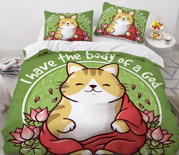 3D Cartoons Cat Lotus 8829 Bed Pillowcases Quilt