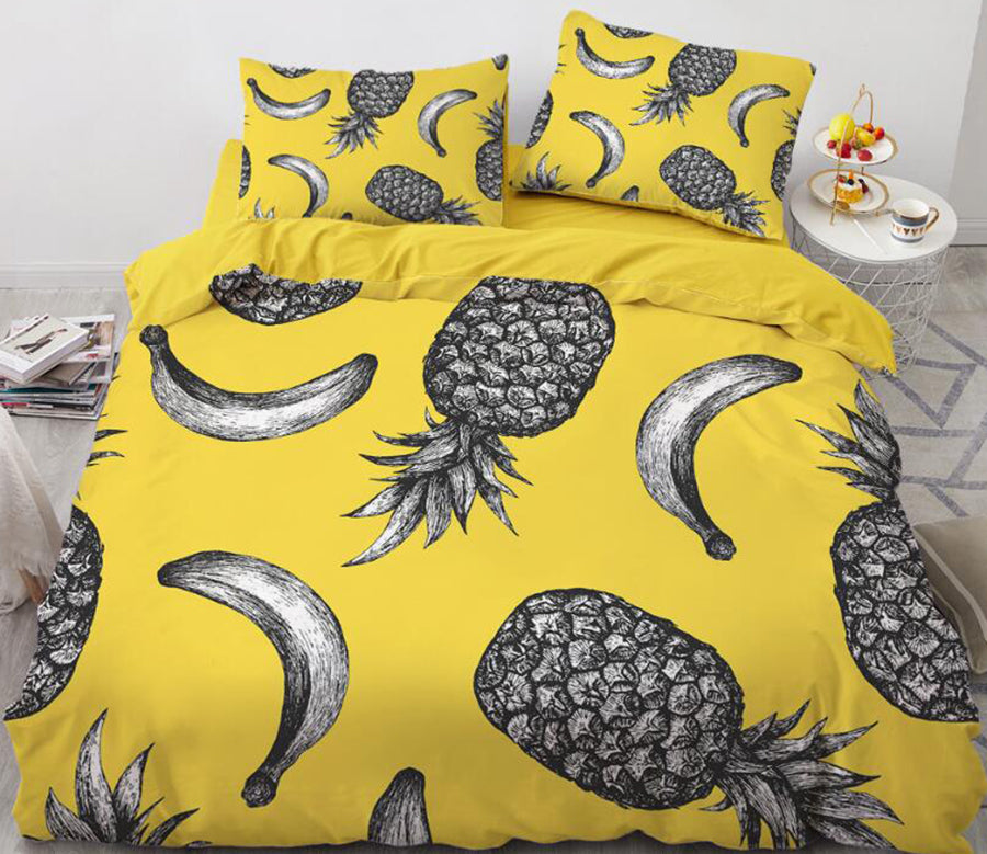 3D Banana Pineapple 88194 Bed Pillowcases Quilt