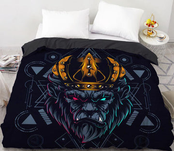 3D Lion Crown Triangle 99145 Bed Pillowcases Quilt