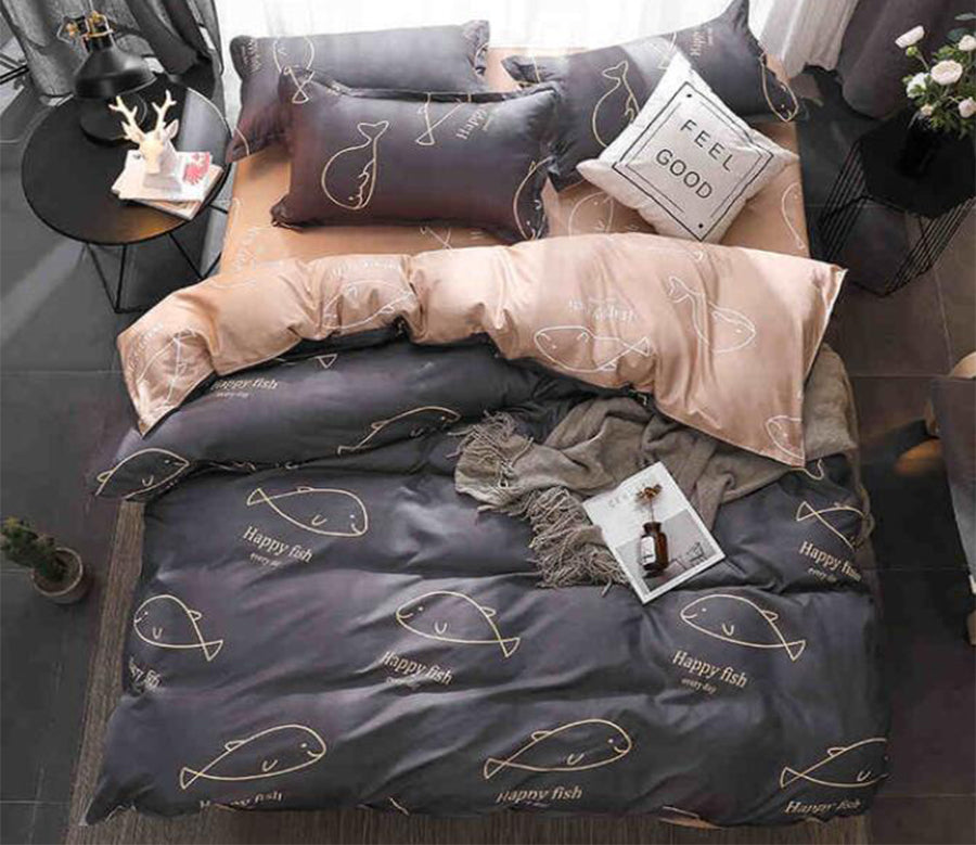 3D Dark Gray Fish 8072 Bed Pillowcases Quilt