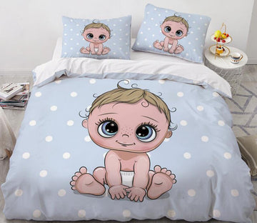 3D Cartoons Little Baby 55118 Bed Pillowcases Quilt