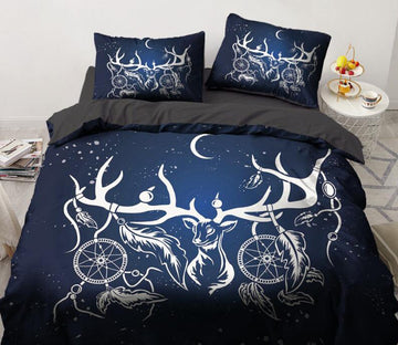 3D Deer Moon Dreamcatcher 88162 Bed Pillowcases Quilt