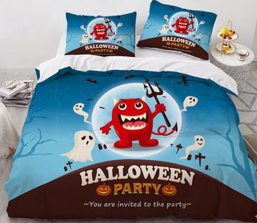 3D Cartoon Little Devil 8029 Bed Pillowcases Quilt