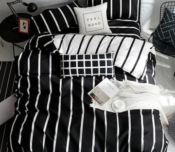 3D Vertical Stripes 8166 Bed Pillowcases Quilt