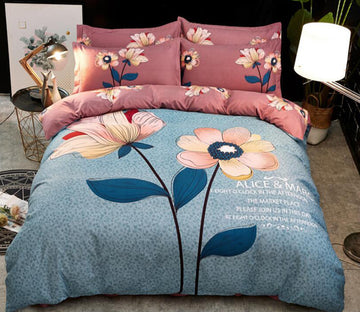 3D Blue Background Flower 77178 Bed Pillowcases Quilt