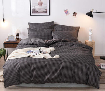 3D Black Grid 99172 Bed Pillowcases Quilt