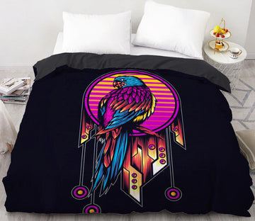 3D Parrot Circle 8803 Bed Pillowcases Quilt