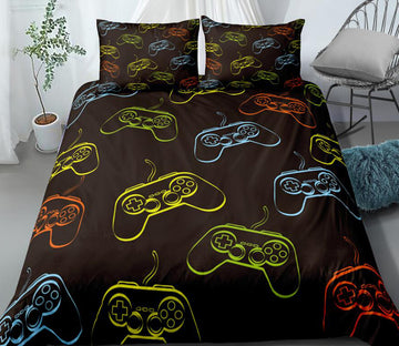 3D Video Game Controller Line 0013 Bed Pillowcases Quilt