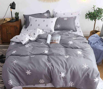 3D Gray Background Snowflake 8118 Bed Pillowcases Quilt