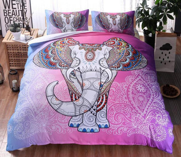 3D Fuchsia Elephant Pattern Totem 99171 Bed Pillowcases Quilt
