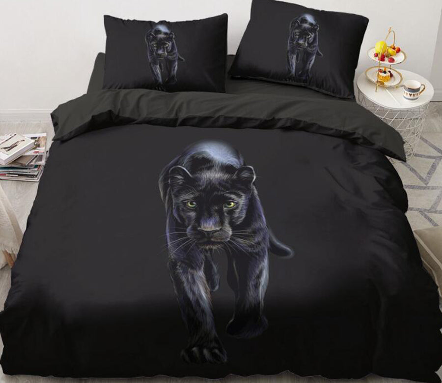 3D Panther 045 Bed Pillowcases Quilt