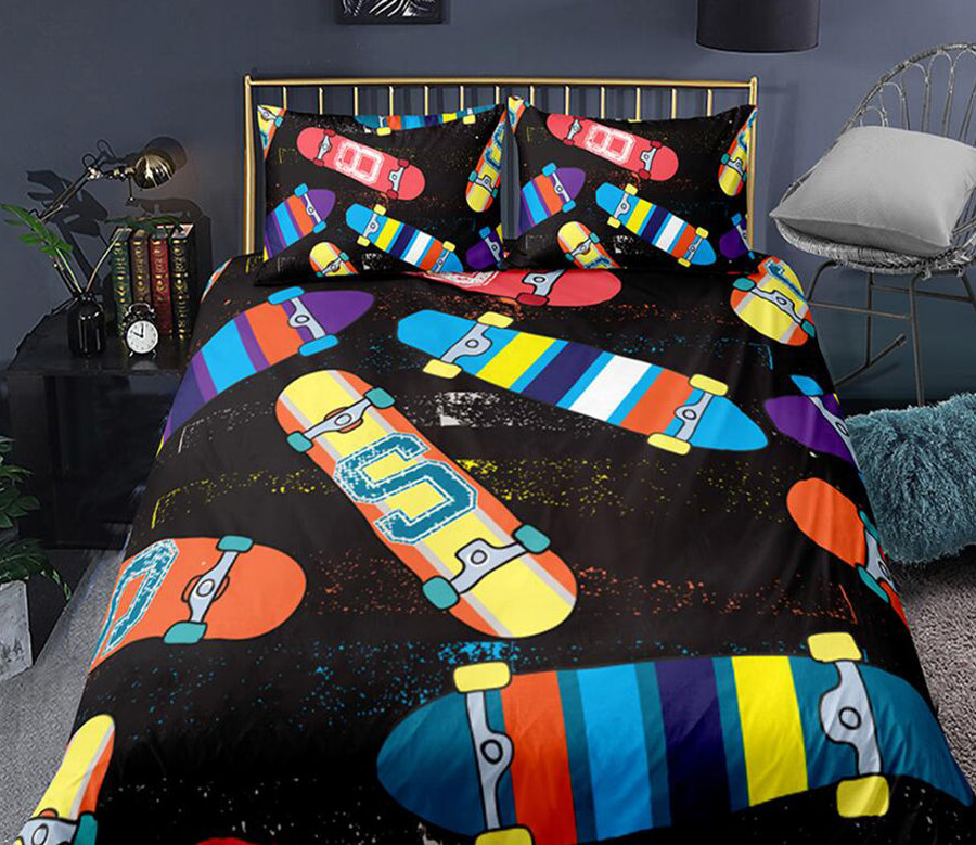 3D Color Skateboard 1140 Bed Pillowcases Quilt