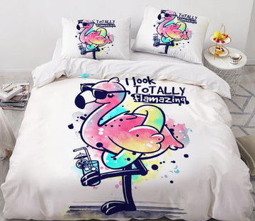 3D Cartoons Flamingo 8812 Bed Pillowcases Quilt