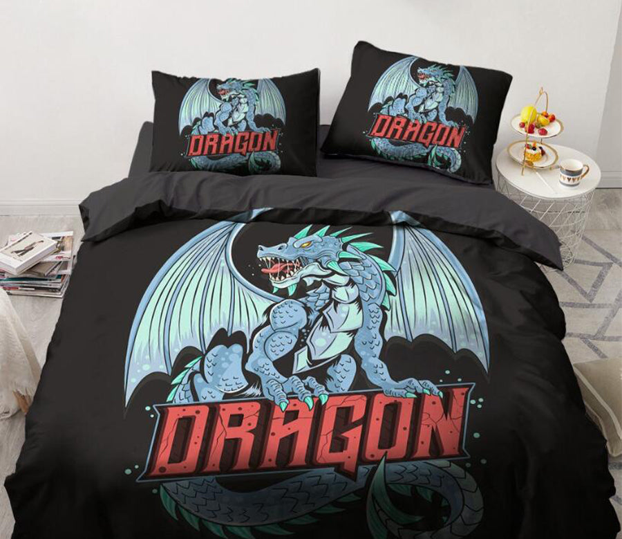3D Dragon 9129 Bed Pillowcases Quilt