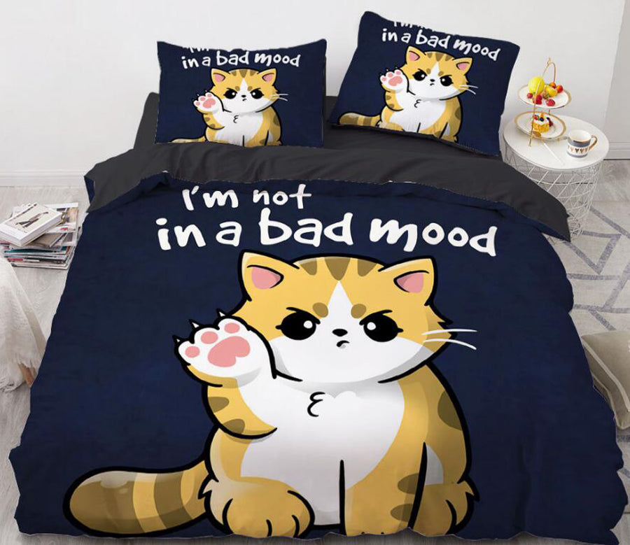 3D Cartoons Orange Cat 8819 Bed Pillowcases Quilt