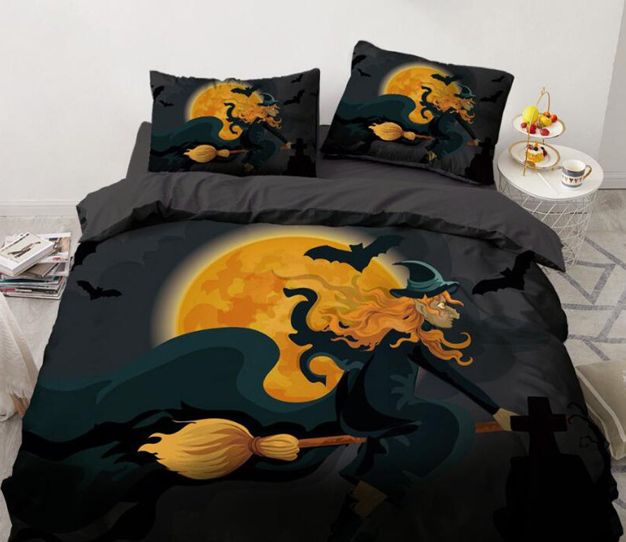 3D Witch 8020 Bed Pillowcases Quilt