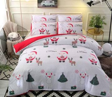3D Cartoon Christmas Tree 8147 Bed Pillowcases Quilt