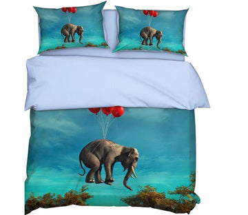 3D Balloon Elephant 9930 Bed Pillowcases Quilt
