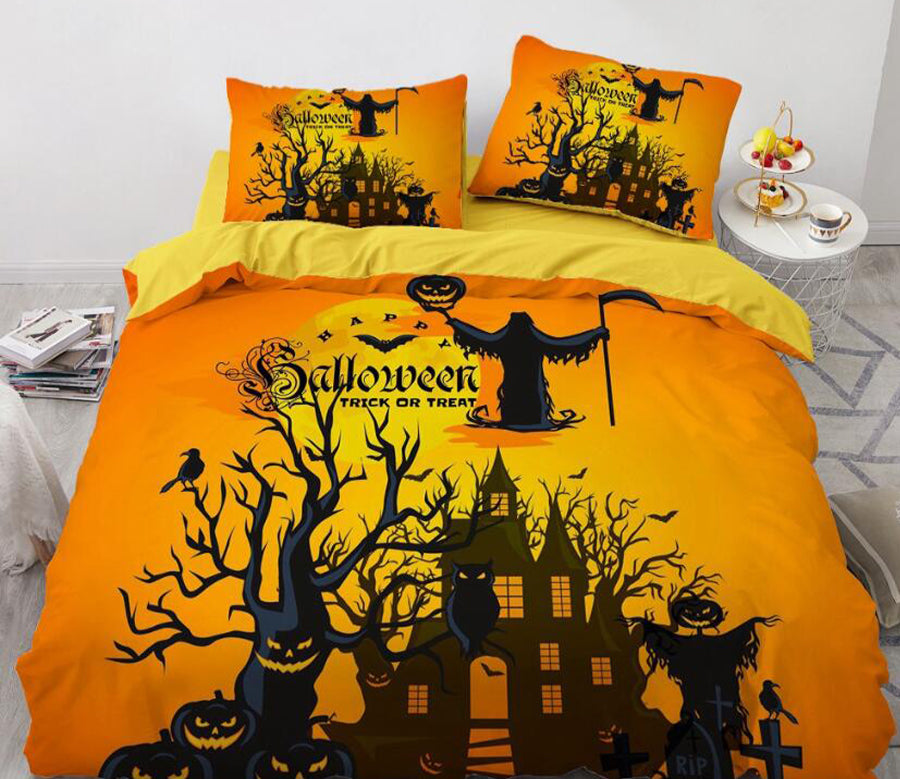 3D Branches Castle 8034 Bed Pillowcases Quilt