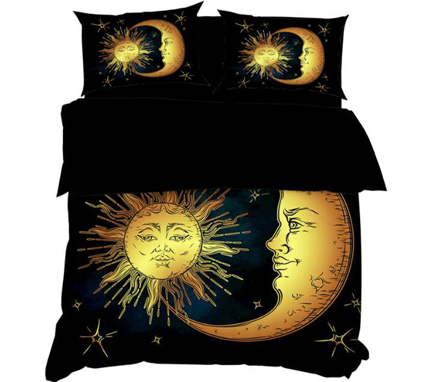 3D Sun Moon 11157 Bed Pillowcases Quilt