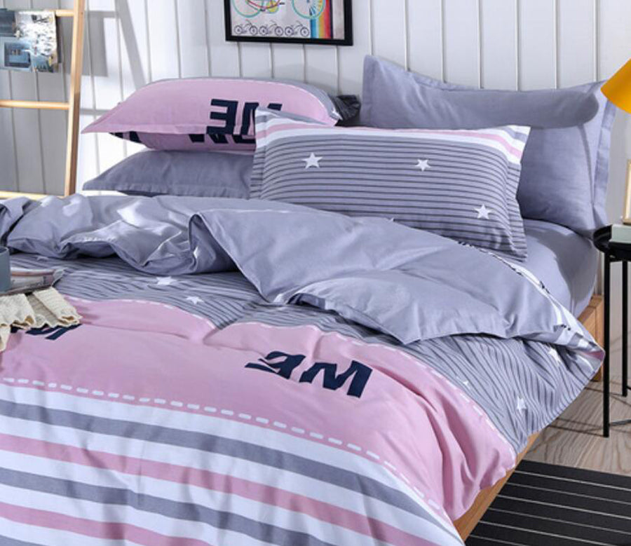 3D Starry Sky-Pink 9033 Bed Pillowcases Quilt