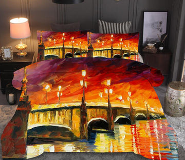 3D Painting Bridge 6662 Bed Pillowcases Quilt