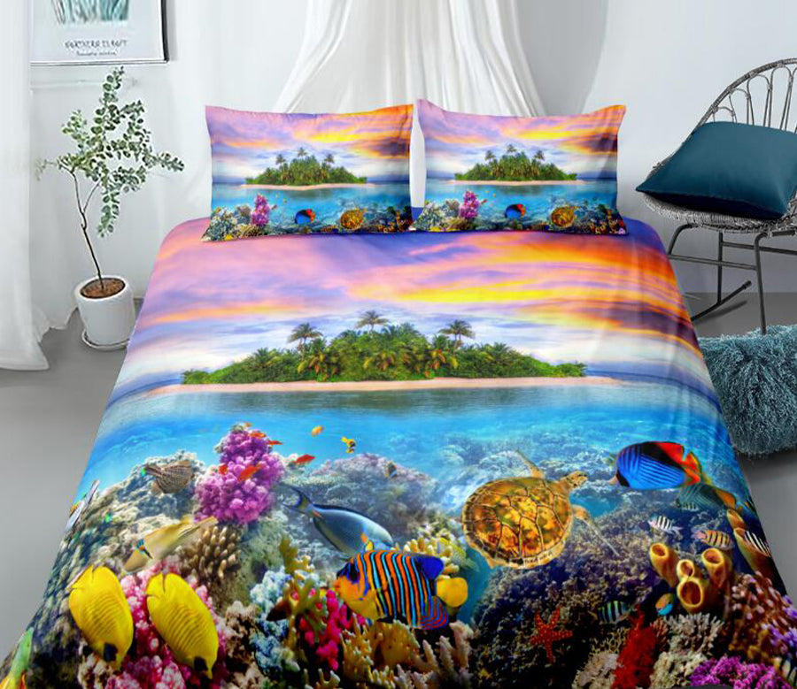 3D Island Conch 8894 Bed Pillowcases Quilt