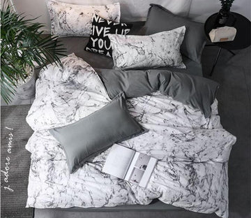 3D Dark Gray 8127 Bed Pillowcases Quilt