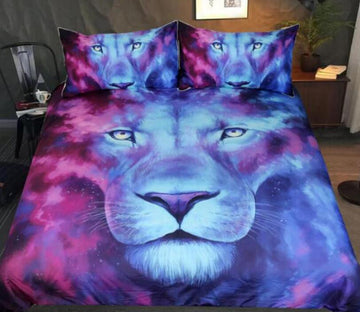 3D Lion Fuchsia 6664 Bed Pillowcases Quilt